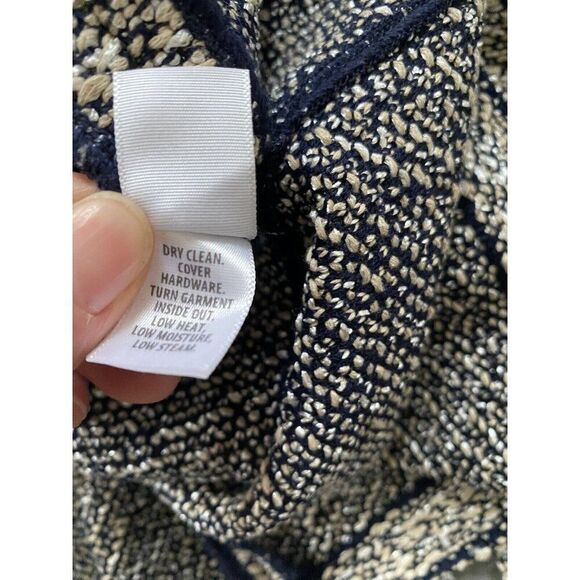 St. John Blazer Jacket Tweed Wool Blend Size 8 Navy Blue White Beige St - Picture 11 of 11